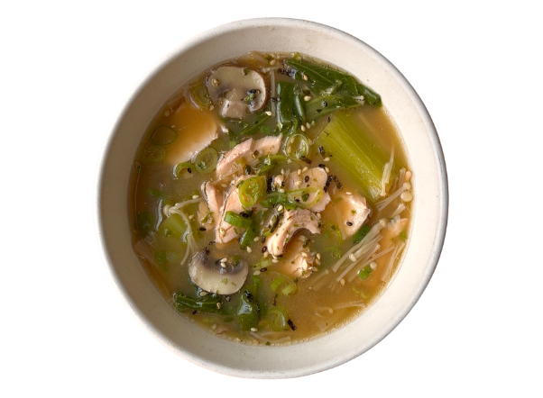 15 min mushroom & salmon miso soup