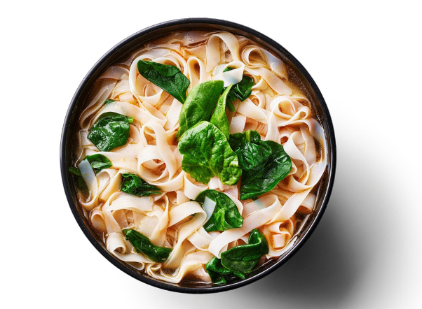 chick’n ramen and healthy greens