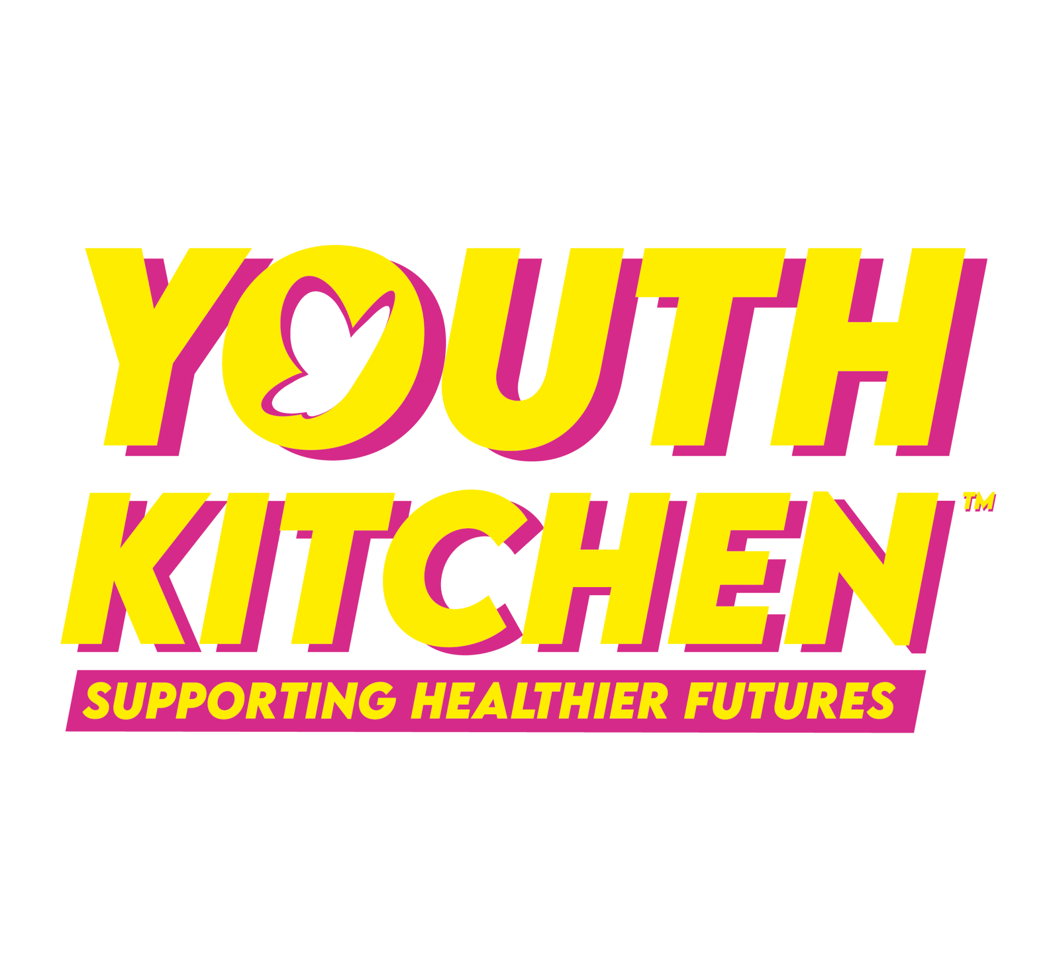 Youth Kitchen logo with a heart in 'O' and slogan 'Supporting Healthier Futures'.