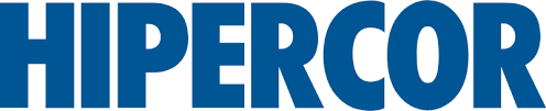 HIPERCOR logo in bold blue capital letters on a white background.