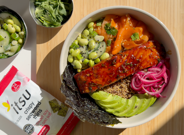 salmon glow’bowl with [3] skin-loving sides