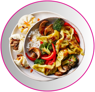 teriyaki chicken gyoza rice bowl.png